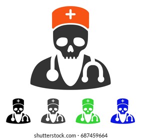 Deadly Doctor flat vector pictogram. Colored deadly doctor gray, black, blue, green icon versions. Flat icon style for web design.