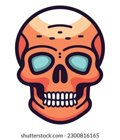 Deadly Halloween Spooky skull over white