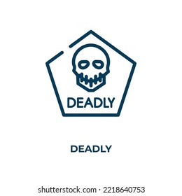 Deadly icon. Linear vector illustration. Outline deadly icon vector. Thin line symbol for use on web and mobile apps, logo, print media.