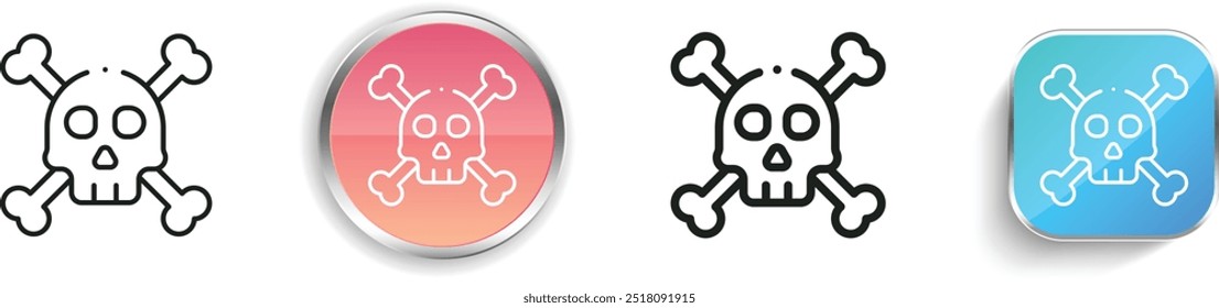 ícone mortal. Design fino, linear, regular e estilo botão isolado no fundo branco