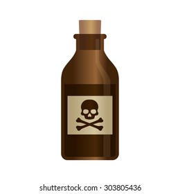 Deadly liquid poison bottle with crossbones label vector illustration