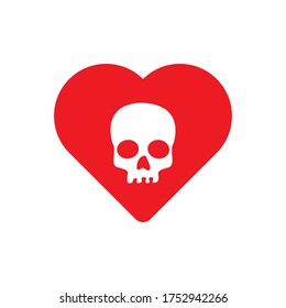 Deadly Love Heart Icon Vector