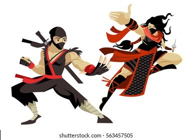 deadly ninja woman and man