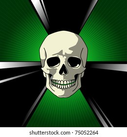 Deadly radioactive skull sign. Vector illustration.