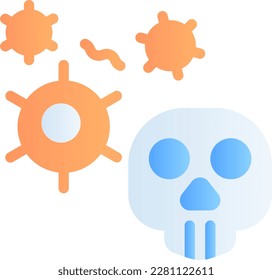 The deadly virus icon symbolizing a highly infectious and potentially fatal pathogen. The icon is commonly used to warn of the presence of a dangerous virus in the environment