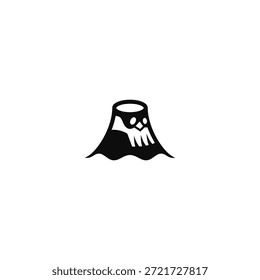 Conceito de ideia do logotipo do vulcão mortal.