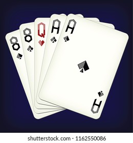 Deadman Hand - playing cards vector illustration