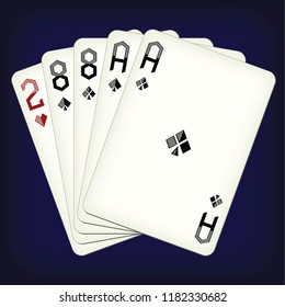 Deadman Hand - playing cards vector illustration