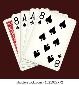 Deadman Hand - playing cards vector illustration