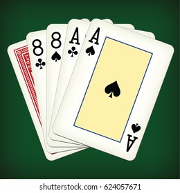 Deadman Hand - playing cards vector illustration