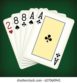 Deadman Hand - playing cards vector illustration