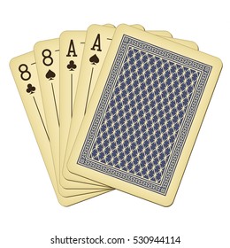 Deadman Hand - vintage playing cards vector illustration