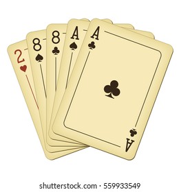 Deadman Hand - vintage playing cards vector illustration