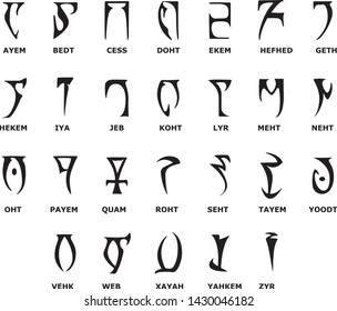 Deadric alphabet letters vector set.