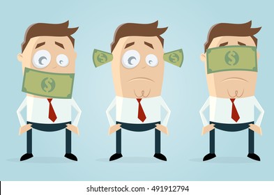 deaf blind businessmen with dollar bank notes