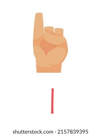 Deaf composition with isolated ornate letter and human hand showing appropriate gesture sign vector illustration