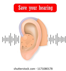 Deaf day concept background. Realistic illustration of deaf day vector concept background for web design