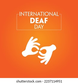 Deaf day vector illustration with sign