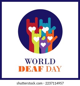 Deaf day vector illustration with sign