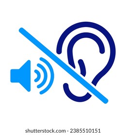 Deaf ear. Noise cancellation. Not Active listening. Hearing Test Testing. earcon, Sound of voice. Earplugs. 