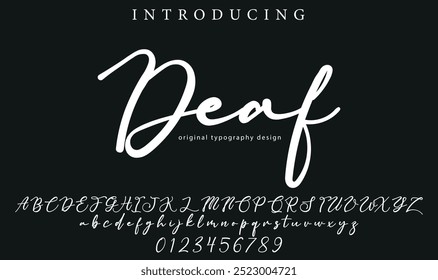 Deaf Font Stylish brush painted an uppercase vector letters, alphabet, typeface