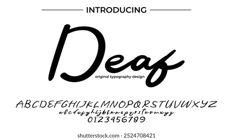 Deaf Font Stylish brush painted an uppercase vector letters, alphabet, typeface