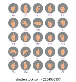 Deaf hands language disabled person gesture hands holding pointing fingers palms vector alphabet deaf people illustration gesture hand speak language nonverbal abc signal vector.