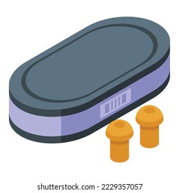 Deaf headphones icon isometric vector. Aid ear loss. World deaf