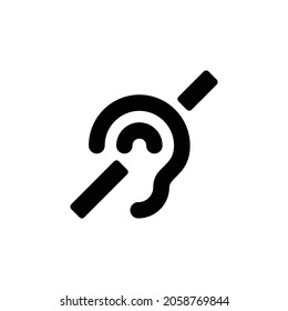 deaf Icon. Flat style design isolated on white background. Vector illustration