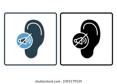 deaf icon. icon related to disability and disability symbol . solid icon style. Simple vector design editable