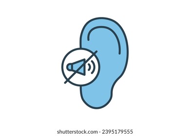 deaf icon. icon related to disability and disability symbol . flat line icon style. Simple vector design editable