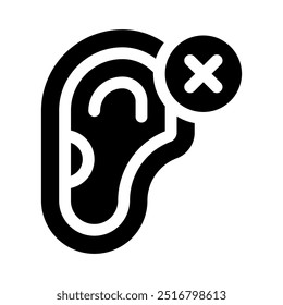 deaf icon with style glyph