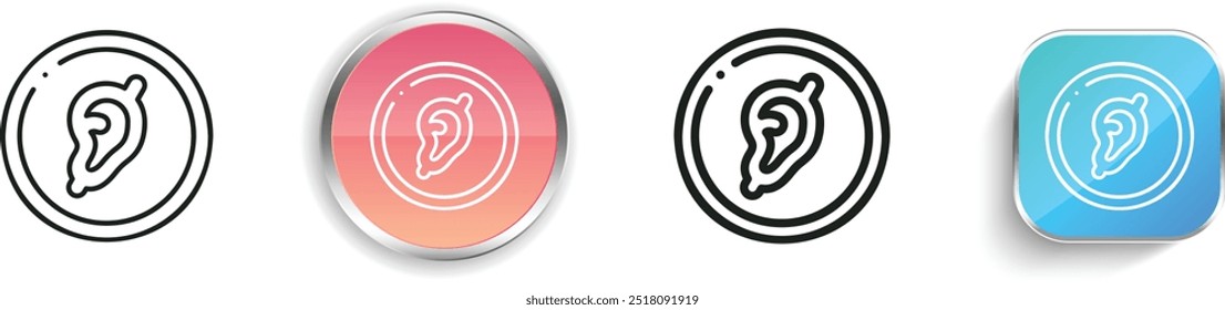 deaf icon. Thin Linear, Regular and Button Style Design Isolated On White Background