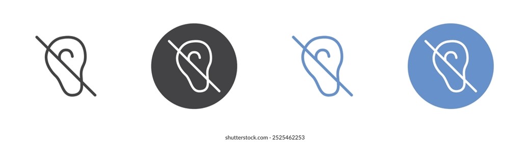 Deaf icon Thin outline art symbol