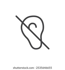 Deaf icon Thin outline art symbol