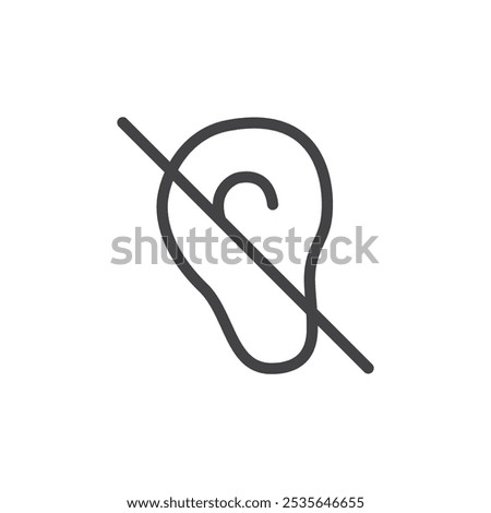 Deaf icon Thin outline art symbol