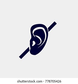deaf icon, Vector illustration. disable icon. ear icon vector