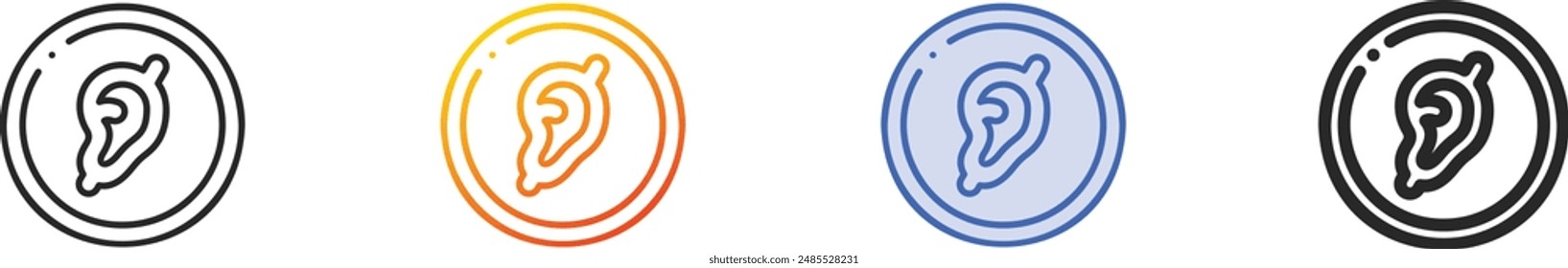 deaf icon.Thin Linear, Gradient, Blue Stroke and bold Style Design Isolated On White Background