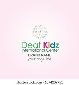 Deaf Kidz vector logo design, Deaf Kids School Creative logo design