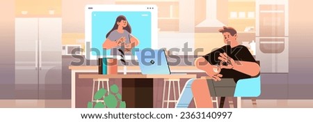deaf man with replaced robotic leg communicate with woman using sign language disabled deaf-mute guy with prosthesis body part hearing disability concept