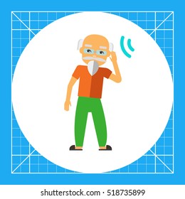 Deaf Old Man Trying to Hear Sound Icon
