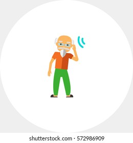 Deaf Old Man Trying to Hear Sound Icon