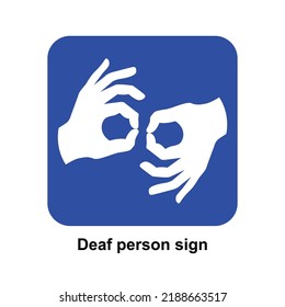 Deaf person sign - disabled person vector sign