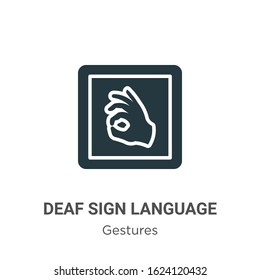 Deaf sign language glyph icon vector on white background. Flat vector deaf sign language icon symbol sign from modern gestures collection for mobile concept and web apps design.