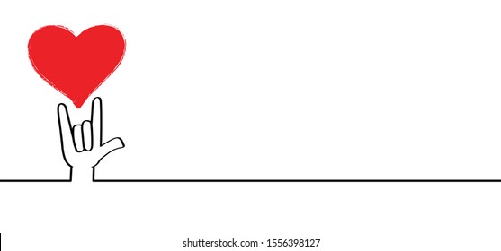 Deaf sign language love symbol. I Love You. Hand sign Vector icon or pictogram. Non verbal or manual communication, emotional heart month. Valentines ( valentine, valentine's ) day. Amour