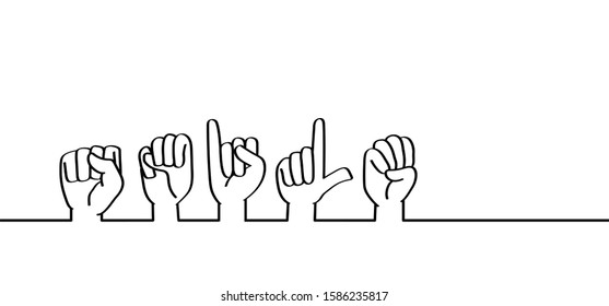 Deaf sign language SMILE, Smiling, Smiles drawing line pattern Vector fun icons signs symbol Emotion emoticons faces face emoji doodle Happy Happiness World Smile day gestures hand day. Deafness