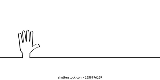 Deaf sign language symbol, open empty hands. Stop, do not enter, signal. Vector icon or pictogram. Give me five, fingers. Finger and hand palm.  Deafness cartoon.
