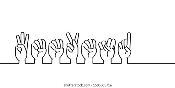 Deaf sign language WEEKEND. Have a great and long weekend  Vector, vibes cartoon gestures hand. Happy lazy day or party weekend. Saturday, Sunday and chill day icon or pictogram.