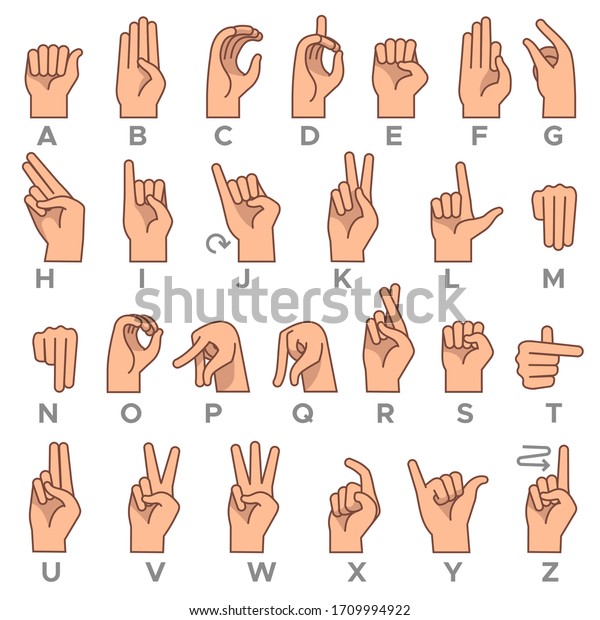 Deafmute Language American Deaf Mute Hand Stock Vector Royalty Free