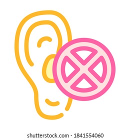 deafness disease color icon vector. deafness disease sign. isolated symbol illustration